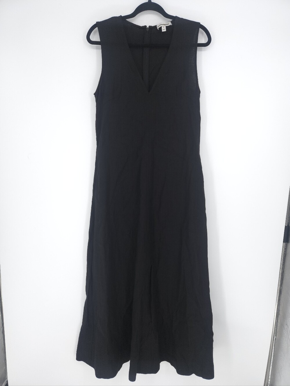 Banana Republic Linen V-Neck Maxi Dress Black SMALL vacation dressy beachy